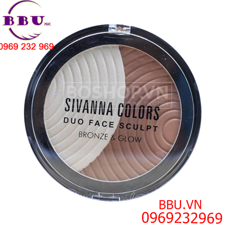Phấn tạo khối sivanna colors duo face scrulpt bronze & glow