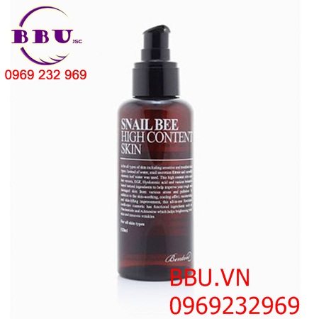 Nước hoa hồng benton snail bee high content skin