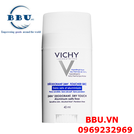 Lăn khử mùi vichy 24h deodorant sensitive skin aluminium