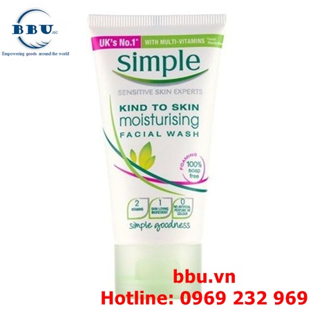 Sữa rửa mặt simple kind to skin moisturising facial wash