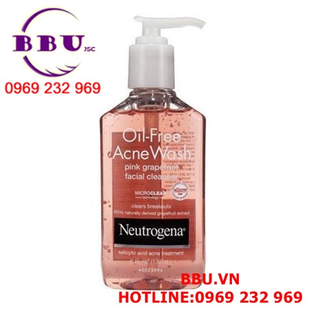 Sữa rửa mặt neutrogena acne oil free wash pink grapefruit facial cleanser gel