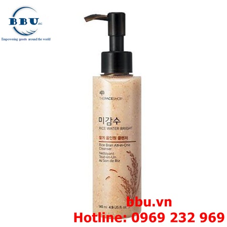 Sữa rửa mặt the face shop rice water bright rice bran all in one cleanser