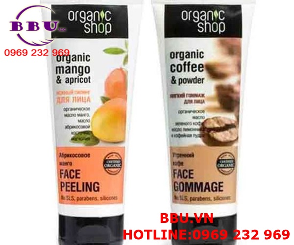Kem tẩy da chết cho mặt organic shop