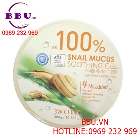 Gel dưỡng da ốc sên 3w clinic snail mucus soothing gel