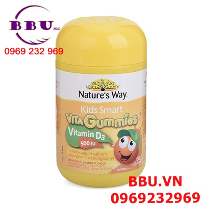 Kẹo vita gummies bổ sung vitamin d3  hộp 60 viên của úc