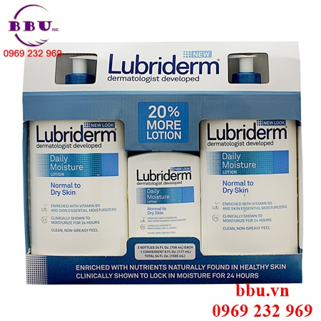 Bộ kem dưỡng da lotion lubriderm giúp khỏe da và giữ ẩm cho làn da