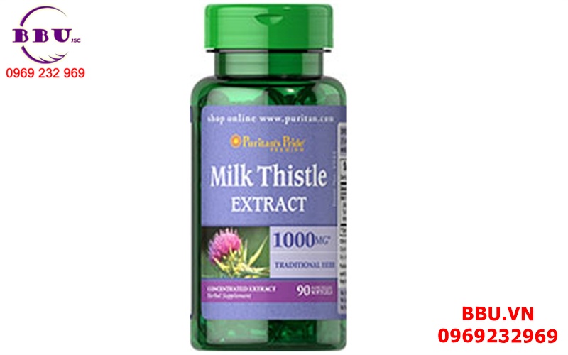  chiết xuất cây kế sữa 1000 mg - milk thistle 4:1 extract 1000 mg (silymarin) 90v