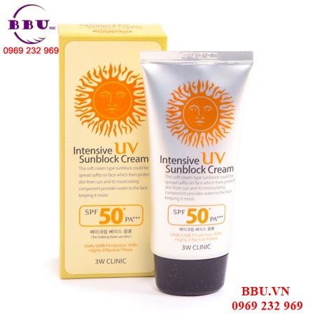  kem chống nắng 3w clinic intensive uv sunblock cream spf 50