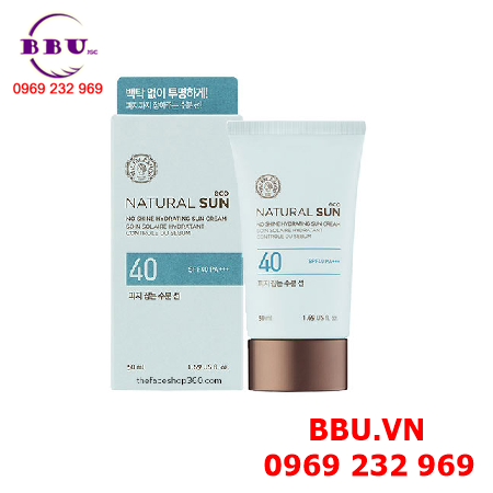 Kem chống nắng natural sun eco no shine hydrating spf40pa