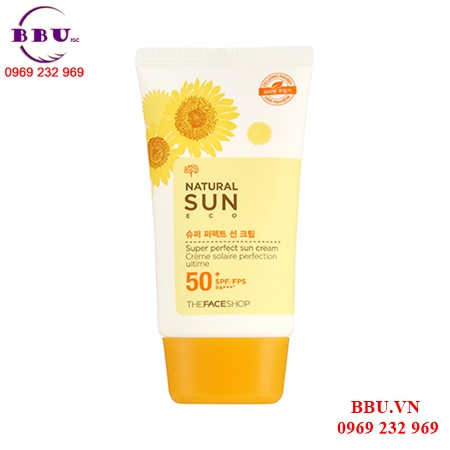 Kem chống nắng natural sun super perfect sun cream the face shop