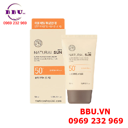Kem chống nắng the face shop natural sun eco super perfect sun cream spf 50