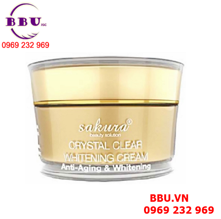 Kem dưỡng trắng da sakura crystal clear whitening cream anti aging whitening