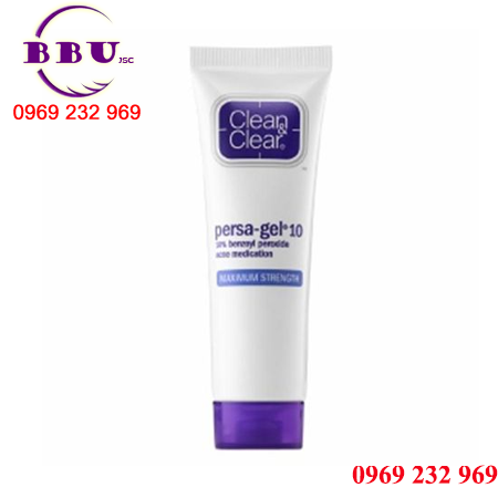 Kem trị mụn clean clear persa gel 10 maximum strength 