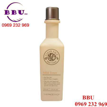 Nước hoa hồng cho da mụn clean face mild toner 