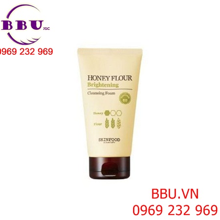 Sữa rửa mặt làm trắng da skin food honey flour brightening cleansing foam