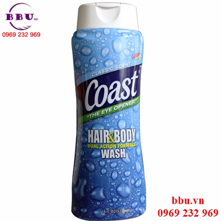 Sữa tắm gội coast hair body wash classic pacific force scent 532 ml của mỹ