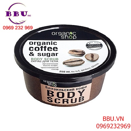 Tẩy tế bào chết body organic shop coffee và sugar