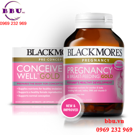 Thuốc bổ bà bầu úc blackmores pregnancy và breast feeding gold