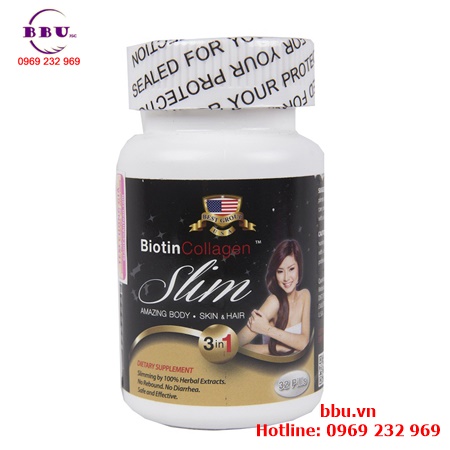 Thuốc giảm cân hiệu quả giúp làm đẹp da và tóc biotin collagen slim của mỹ