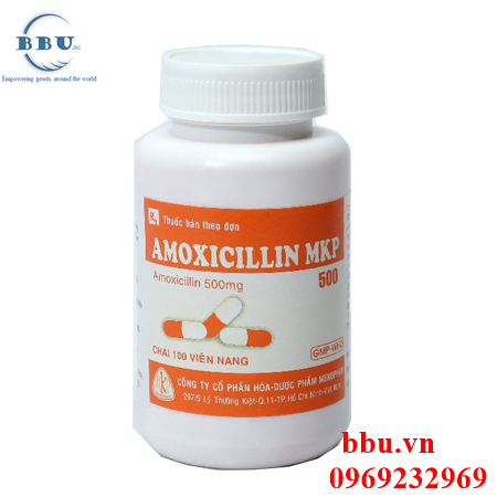 Thuốc kháng sinh điều trị hô hấp, đường mật, tiêu hóa, tiết niệu, sinh dục amoxicillin mkp 500