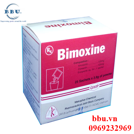 Thuốc kháng sinh điều trị nhiễm khuẩn đường hô hấp, tai mũi họng bimoxine