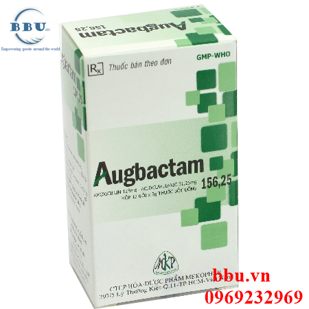 Thuốc kháng sinh điều trị viêm amidan, viêm xoang, nhiểm khuẩn đường hô hấp augbactam 156,25