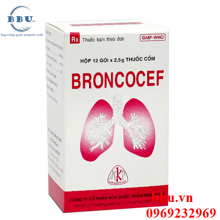 Thuốc kháng sinh điều trị viêm hô hấp, viêm phế quản, viêm khí quản, long đàm, tiêu nhầy broncocef