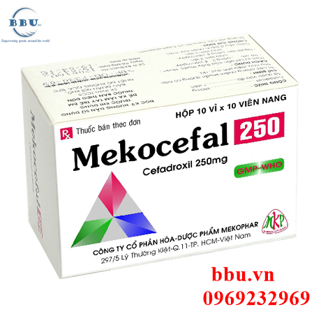 Thuốc kháng sinh điều trị viêm phổi, viêm xoang, viêm thanh quản mekocefal 250