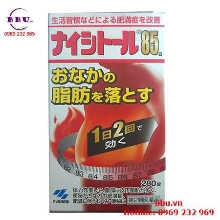 Thuốc uống giảm mỡ bụng hiệu quả naishitoru 85 kobayashi 280 viên của nhật