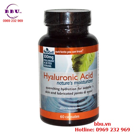 Viên uống bổ khớp, sáng mắt và dưỡng da neocell hyaluronic acid 60 viên từ mỹ