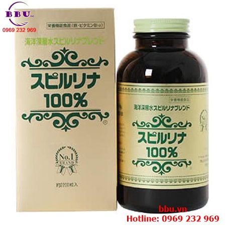 Viên uống tăng cường sức khỏe tảo xoắn spirulina hộp 2200 viên của nhật bản
