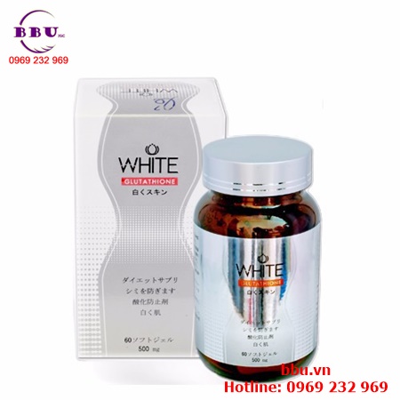 Viên uống trắng da, trị nám white glutathione 500mg 60 viên của nhật bản