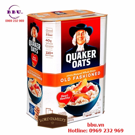 Yến mạch ăn liền nguyên chất quaker oats old fashioned hộp 4,52kg của mỹ