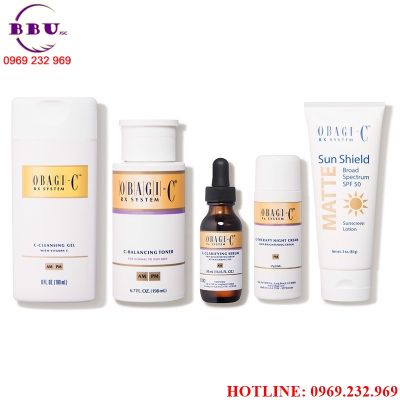 Bộ dưỡng trắng da chống lão hóa cho da dầu obagi-c fx system - normal to oily