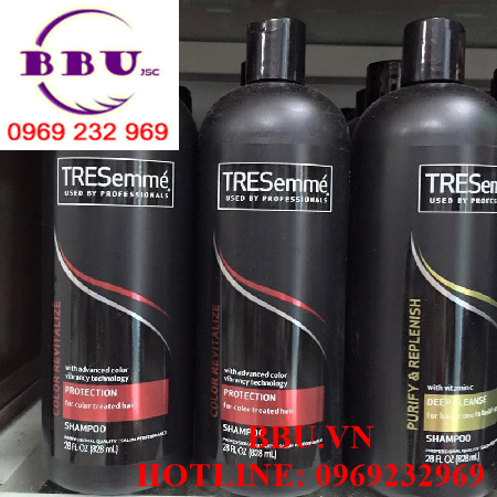 Bộ hai chai dầu gội của mỹ tresemme healthy volume và tresemme touchable softness