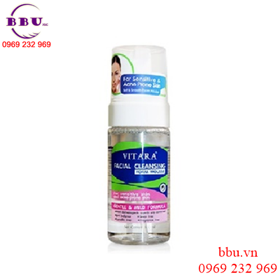 Bọt rửa mặt làm sạch da vitara facial cleansing foam mousse