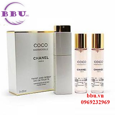 Chanel coco mademoiselle eau de toilette twist 3x20 ml spray donna