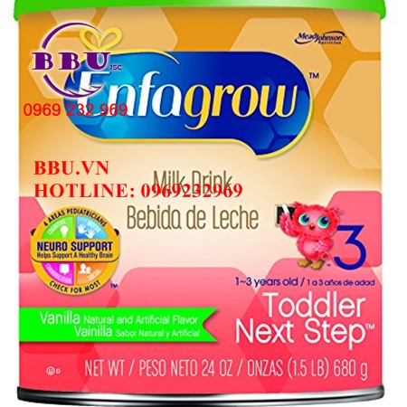Sữa enfagrow older toddler vanilla số 3 của mỹ cho trẻ từ 1-3 tuổi