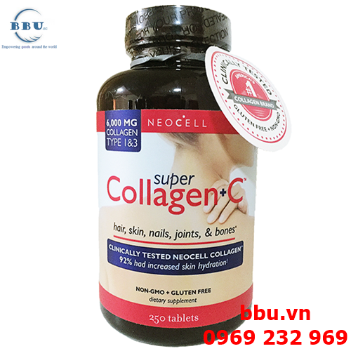 Collagen neocell 250 viên type 1 and 3 plus vitamin c của mỹ 