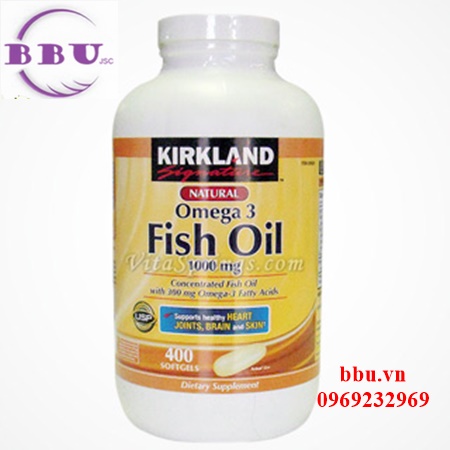 Dầu cá kirkland signature omega-3 fish oil 400 viên 1000 mg 