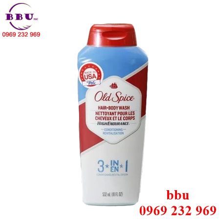 Dầu gội, sữa tắm và gel old spice 3 in 1 của mỹ loại 532ml