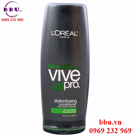 Dầu xả giữ kiểu tóc cao cấp của mỹ loreal new vive pro for men loại 384ml