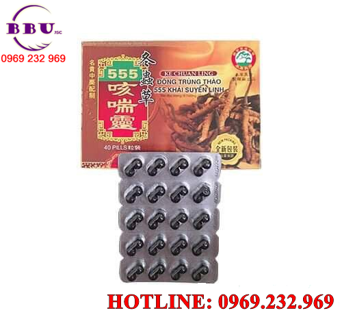 đông trùng thảo 555 khái suyên linh điều trị ho chính hãng