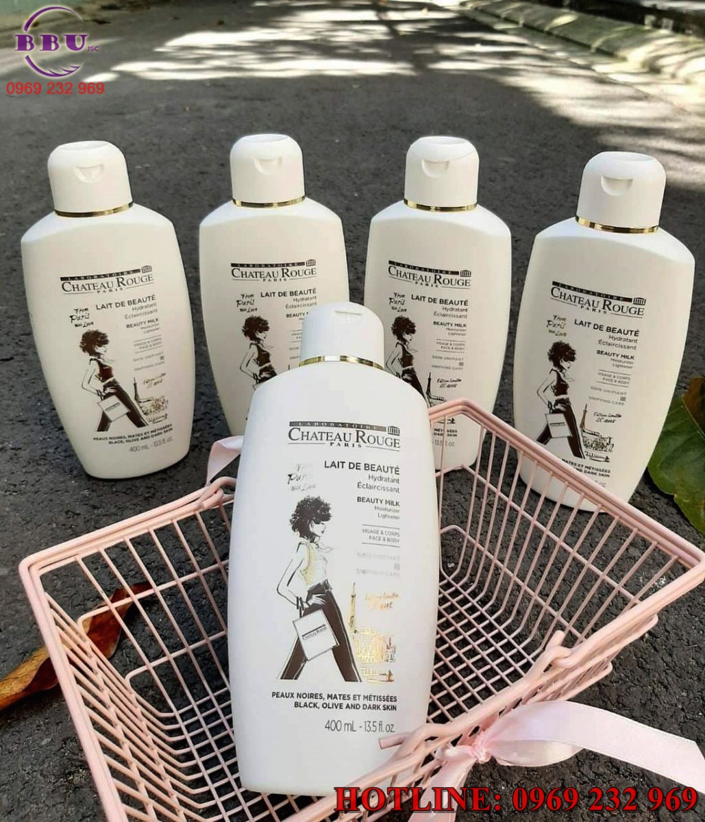 Dưỡng thể kích trắng da chateau rouge paris lait de beaute 