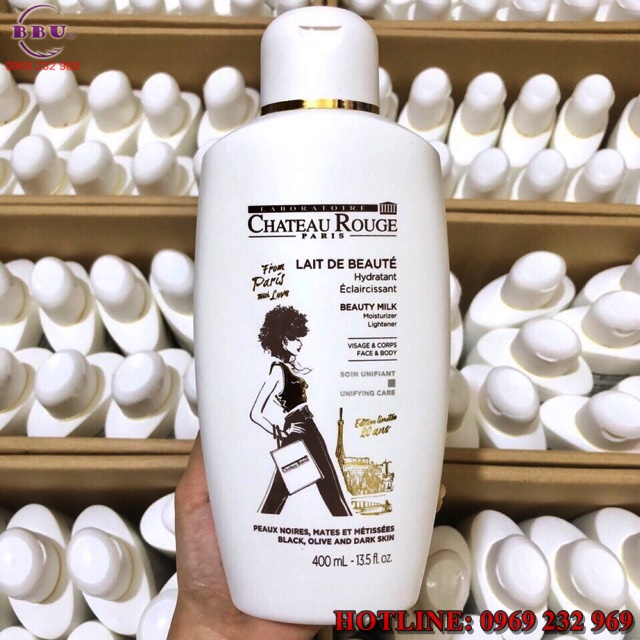 Dưỡng thể kích trắng da chateau rouge paris lait de beaute 