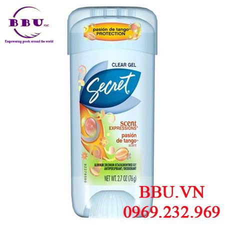 Gel khử mùi clear gel secret scent expressions pasión de tango scent