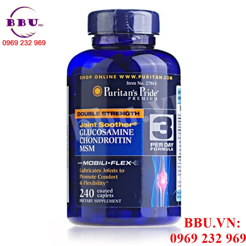 Viên uống hỗ trợ xương khớp puritan's pride double strength joint soother glucosamine, chondroitin & msm 120 viên của mỹ