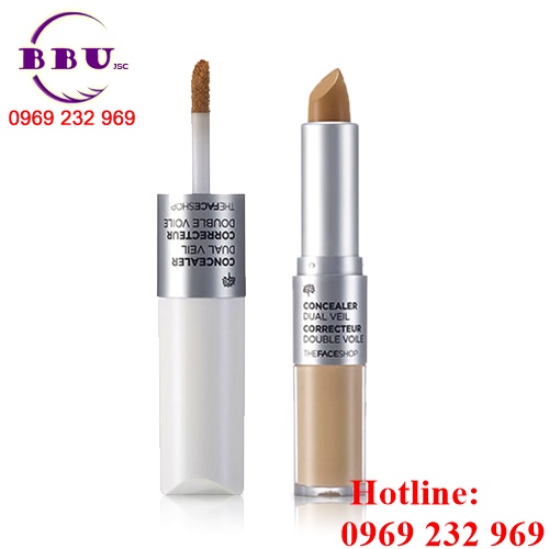 Kem che khuyết điểm concealer dual veil the face shop