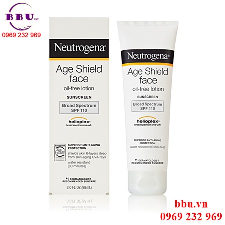 Kem chống nắng neutrogena age shield face oil- free spf 110- 88ml của mỹ