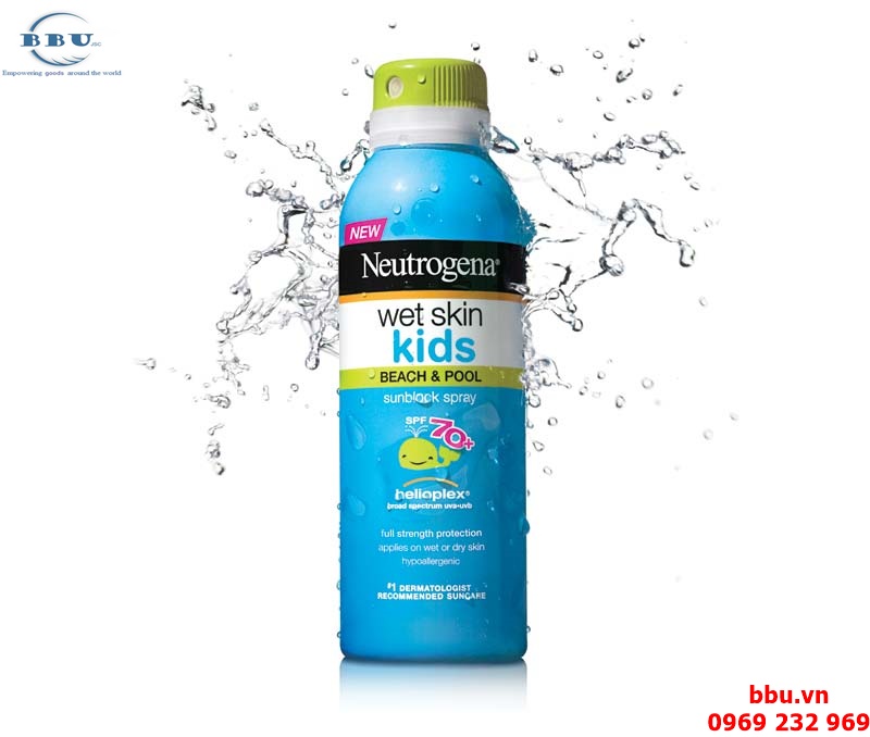Kem chống nắng neutrogena wet skin kids spf 70 của mỹ